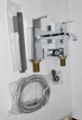 1 x Vogue Series 1 Bath Modern Bath Shower Mixer Tap With Handset In Bright Chrome - High Quality