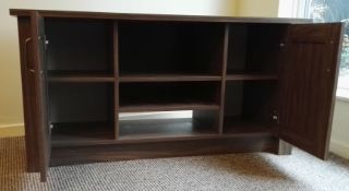 1 x 2-Door TV/Entertainment Low Sideboard Unit in Dark Walnut Finish - CL444 - Location: Altrincham