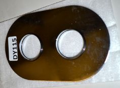 1 x Twin Hole Oval Shower Valve Cover Plate - Ref: DY115/CNP1003 - CL190 - Unused Stock - Location: