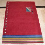 1 x Hand Knotted Nepalese Rug - Dimensions: 188x120cm - Unused - NO VAT ON THE HAMMER - Ref: