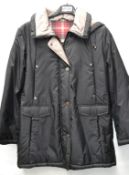 1 x Steilmann KSTN By Kirsten Womens Coat - Padded With Large Removable Hood - Colour: Charcoal / Cr