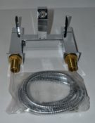 1 x Vogue Series 1 Bath Modern Bath Shower Mixer Tap With Shower Hose In Bright Chrome - High