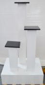 1 x Triple Plinth Shop Display In Black and White - Ex-Display In Good Condition - Overall