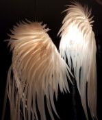 1 x Modern White Feather Wing Ceiling Pendant Light Fitting - 110cm Drop - CL297 - Ref SN138 -