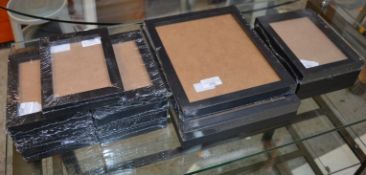 15 x Black Wooden Picture Frames - Includes Small, Medium and Large Sizes - CL285 - Ref JP750 -