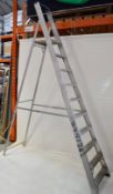 1 x Set of 10 Tread Work Step Ladders - Lightweight Aluminum - Excellent Condition - CL285 - Ref