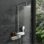 1 x CHIME Oval Shower Riser Rail Kit In White - Dimensions: H88 x W50cm, 7kg - Ref: MT395 -