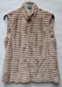 1 x Steilmann Womens Premium Soft Faux Fur Gilet In Caramel - Hook & Loop Fastening - UK Size 12