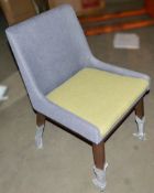 1 x Chair In Walnut With Green Upholstery - New / Unused Stock - Dimensions: D54 x W53 x H85