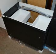 1 x Wall Hung Vanity Unit In Black With Chrome Handles And Soft-close Drawers - CL269 - Ref MT737