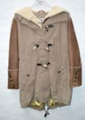 1 x Steilmann KSTN By Kirsten Womens Coat With Faux Sheepskin Arms - Colour: Khaki - UK Size 12 - Ne