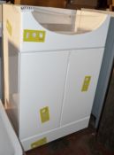 1 x Freestanding 2-Door Vanity Unit In White - Dimensions: H80 x W52 x D30cm - New / Unused  - Ref