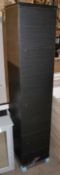 1 x Tall Boy Bathroom Unit In Black - Features 2-Drawers, 1 x Door and 2 x Shelves - Ex-Display In