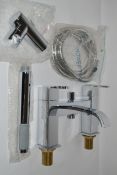 1 x Vogue Series 1 Bath Modern Bath Shower Mixer Tap With Handset In Bright Chrome - High Quality