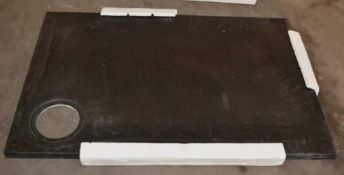 1 x Black Rectangular Shower Tray With Drain Cover - Dimensions: 1210 x 800 x 30mm - New / Unused St