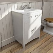 1 x Camberley 600 Vanity Unit In White - New / Unused Stock - Dimensions: - CL269 - Ref MT775 -