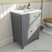 1 x Camberley 2-Door Unit Vanity Unit In Grey - Ref MT722 - CL269