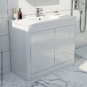 1 x Purity 1000 Floor Standing Door Unit In Ice White (FSK1001WH) - New / Unused Stock - Dimensions: