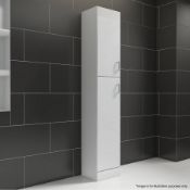 1 x Sienna Tall Bathroom Storage Unit With a White Gloss Finish - New / Unused Stock