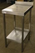 1 x Stainless Steel Prep Table With Undershelf and Backsplash - H88 x W45 x D65 cms - CL297 - Ref JP