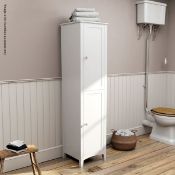 1 x Camberley Tall White Storage Unit In White - New / Unused Stock