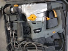 1 x Titan 1500w SDS Plus Rotary Hammer Drill With Case and Selection of Drill Bits - Model TTB631SDS
