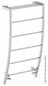 1 x Chrome Curved Heated Towel Rail - An Impressive Design With Chrome Finish - Dimensions: 1200 X