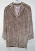 1 x Steilmann Womens Vintage-Style Faux Fur Winter Coat - Colour: Mocha - Size 12 - CL210 - New Samp