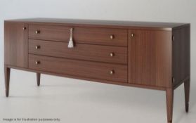 1 x BARBARA BARRY FOR HENREDON Bowmant Server In Walnut - Includes 72 pc Cutlery Set - Ref: 5962013