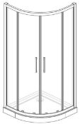 1 x 8mm Glass 900 x 900 x 1950mm - Framed Plus Quadrant Easy Clean Shower Enclosure - Ref: DY125/LQD
