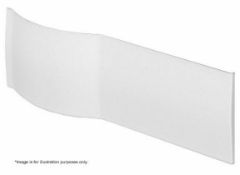 1 x Evesham P Shaped Shower Bath Acrylic Front Panel 1675mm - White - Dimensions: Height 515 mm / Wi