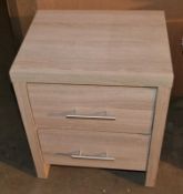 1 x Small 2 Drawer Bathroom Unit With Oak Finish - Dimensions: 39 x 48 x H57cm - New / Unused Stock