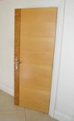 1 x Premium Quality Internal Oak And Burl Walnut Door With Brushed Metal Handles - Dimensions: H197