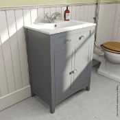 1 x Camberley 600 Vanity Unit In Satin Grey - Dimensions: 60 x 39 x H81cm - New / Unused Stock - Ref