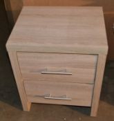 1 x Small 2 Drawer Bathroom Unit With Oak Finish - Dimensions: 39 x 48 x H57cm - New / Unused Stock