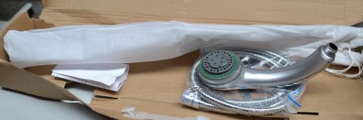 1 x Shower Rail Set In Chrome - Supplied With A Traditional Rain Shower Head (ARST001CD) - Ref: M193