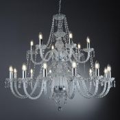1 x HALE Chrome 18-Light Chandelier With Crystal Trimmings - Ex Display Stock - CL298 - Ref J091 - L