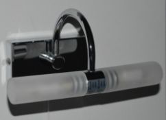 1 x Arrow Chrome Wall Light With Twin Frosted Glass Diffusers - Ex Display Stock - CL298 - Ref J1165