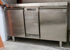 1 x Zanussi 3-Door Commercial Counter Top Refrigerated Prep Bench - LH259 - Location: Bolton BL1