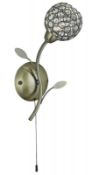 1 x Bellis II Black Chrome Light With Clear Glass Flower Head and Leaf Decoration - Ex Display Stock