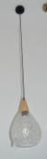 1 x INDIANA Pendant Light With Dimpled Glass Shade  - Ex Display Stock - RRP £67.20