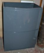 1 x MODE Curved Vanity Basin Unit In A Grey Lacquer Finish - Features 2 x Soft-close Drawers - Dimen