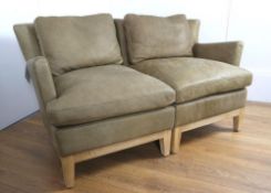 1 x Bleu Nature COMOC 2-Part Sectional Sofa Upholstered In Cheyenne Leather - New Unboxed Stock - Na