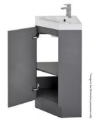 10 x Alpine Duo 420 Corner Vanity Unit - Gloss Grey - Brand New Boxed Stock - Dimensions: W42 x D42