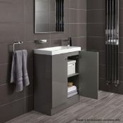 10 x Alpine Duo 660 Floorstanding Vanity Units In Gloss White - Dimensions: H85 x W66 x D35cm - Bran