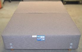 1 x VISPRING Belgravia Prestige Double Divan Bed Base In Light Brown - Dimensions: 136 x 195cm - Han
