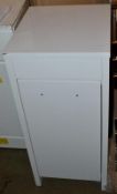 1 x Bathroom Storage Unit In A Soft Grey Lacquer Finish - New / Unused Stock - Dimensions: H178 x W3