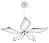 1 x Solexa 5-Light Led Ceiling Pendant In Frosted Acrylic And Chrome Trim - Ex Display Stock - CL298