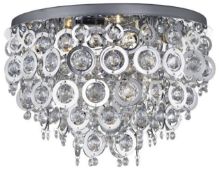 1 x Nova Chrome 5 Light Fitting With Chrome Rings & Clear Acrylic Inserts - Ex Display Stock - C