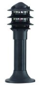 1 x Die Cast Aluminium IP44 Black Bollard Light With Glass Diffuser Height 45cm x 15cm Diameter. - E